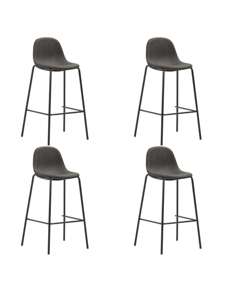 Ensemble Table mange debout Industriel avec 4 tabourets - Blanc - Bois et pied en métal 