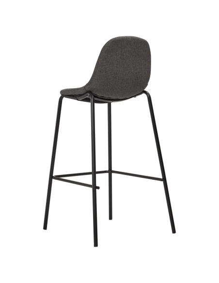Ensemble Table mange debout Industriel avec 4 tabourets - Blanc - Bois et pied en métal 