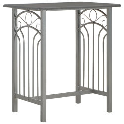 Ensemble Table mange debout Campagne avec 2 tabourets - Anthracite et gris - Bois & Acier  2