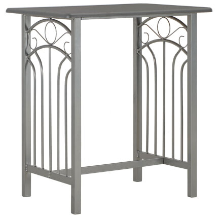 Ensemble Table mange debout Campagne avec 2 tabourets - Anthracite et gris - Bois & Acier