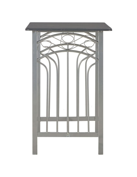 Ensemble Table mange debout Campagne avec 2 tabourets - Anthracite et gris - Bois & Acier  Ensemble Table mange debout Campagne avec 2 tabourets - Anthracite et gris - Bois & Acier