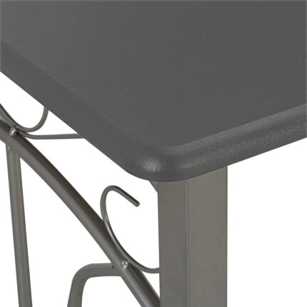 Ensemble Table mange debout Campagne avec 2 tabourets - Anthracite et gris - Bois & Acier
