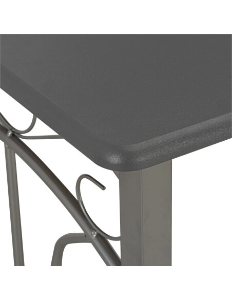 Ensemble Table mange debout Campagne avec 2 tabourets - Anthracite et gris - Bois & Acier  Ensemble Table mange debout Campagne avec 2 tabourets - Anthracite et gris - Bois & Acier