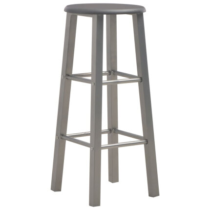 Ensemble Table mange debout Campagne avec 2 tabourets - Anthracite et gris - Bois & Acier