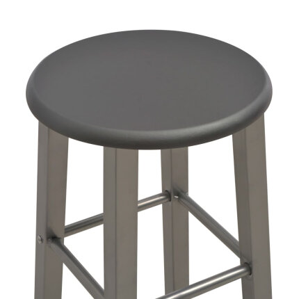 Ensemble Table mange debout Campagne avec 2 tabourets - Anthracite et gris - Bois & Acier