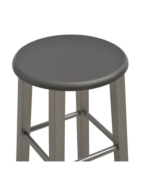 Ensemble Table mange debout Campagne avec 2 tabourets - Anthracite et gris - Bois & Acier  Ensemble Table mange debout Campagne avec 2 tabourets - Anthracite et gris - Bois & Acier