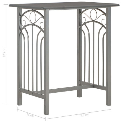 Ensemble Table mange debout Campagne avec 2 tabourets - Anthracite et gris - Bois & Acier