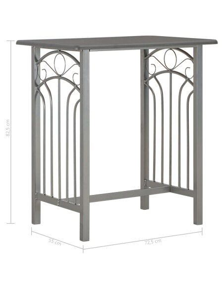 Ensemble Table mange debout Campagne avec 2 tabourets - Anthracite et gris - Bois & Acier  Ensemble Table mange debout Campagne avec 2 tabourets - Anthracite et gris - Bois & Acier