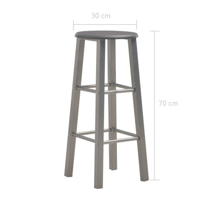 Ensemble Table mange debout Campagne avec 2 tabourets - Anthracite et gris - Bois & Acier