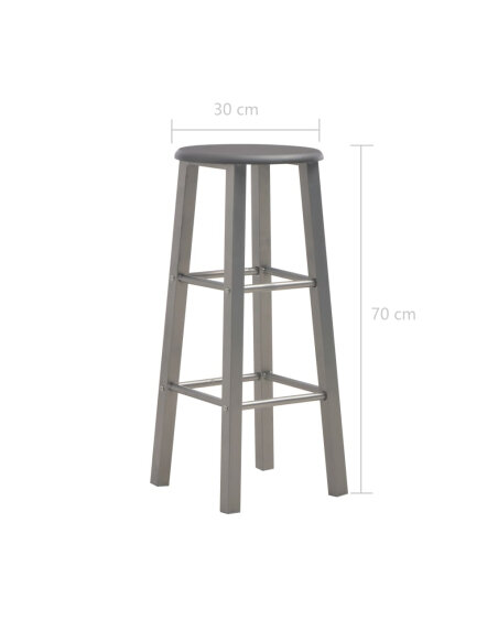 Ensemble Table mange debout Campagne avec 2 tabourets - Anthracite et gris - Bois & Acier  Ensemble Table mange debout Campagne avec 2 tabourets - Anthracite et gris - Bois & Acier