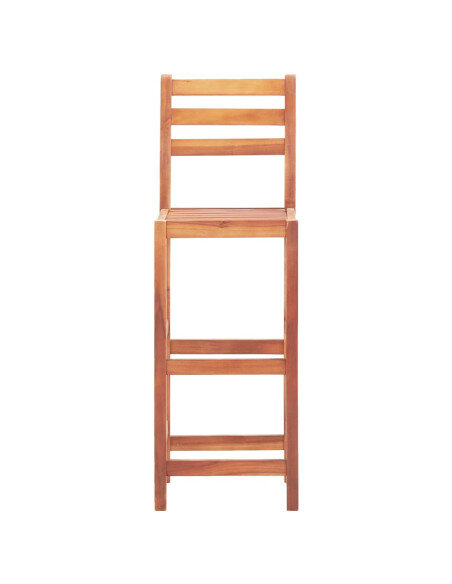 Chaise de bar campagne / chic en lot de 2 en bois d'acacia Brun  {attributes}