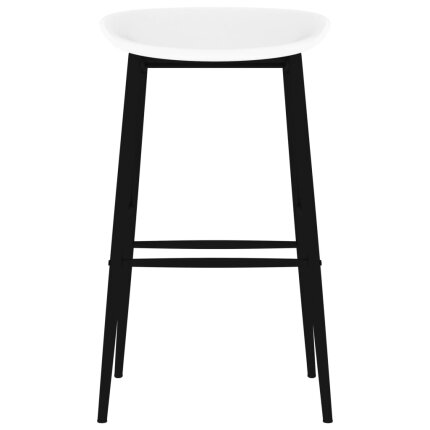 Ensemble Table mange debout Scandinave avec 4 tabourets - Blanc - Bois et métal 