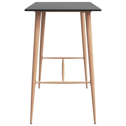 Ensemble Table mange debout Scandinave avec 6 tabourets - Noir et gris - Bois et métal 