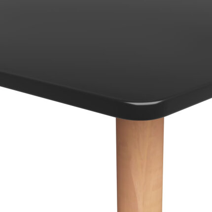 Ensemble Table mange debout Scandinave avec 6 tabourets - Noir et gris - Bois et métal 