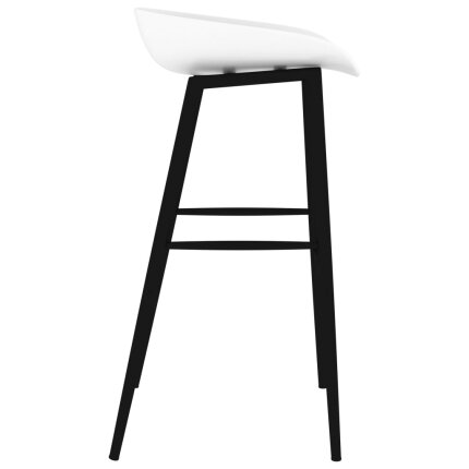 Ensemble Table mange debout Scandinave avec 4 tabourets - Blanc - Bois et métal