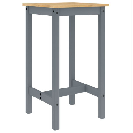 Ensemble Table mange debout Campagne avec 2 tabourets - Gris - Bois massif de pin 