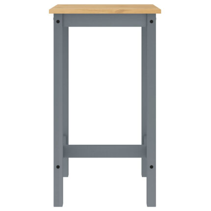 Ensemble Table mange debout Campagne avec 2 tabourets - Gris - Bois massif de pin 
