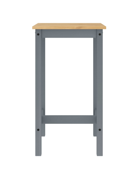 Ensemble Table mange debout Campagne avec 2 tabourets - Gris - Bois massif de pin 