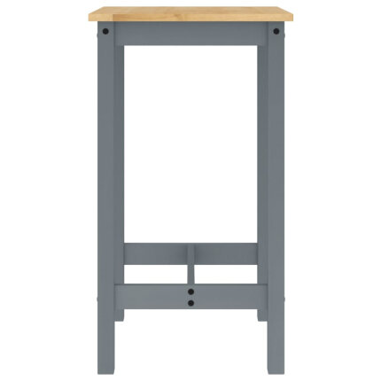 Ensemble Table mange debout Campagne avec 2 tabourets - Gris - Bois massif de pin 