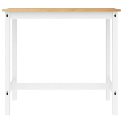 Ensemble Table mange debout Campagne avec 4 tabourets - Blanc - Bois massif de pin 
