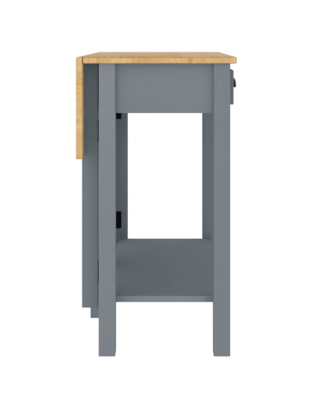 Ensemble Table mange debout Campagne avec 4 tabourets - Gris - Bois massif de pin 