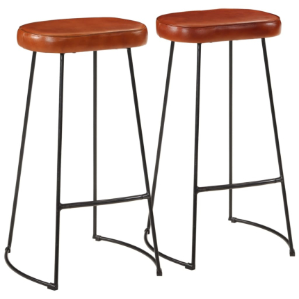 Ensemble Table mange debout Industriel avec 2 tabourets - Marron - Bois massif de manguier et fer 