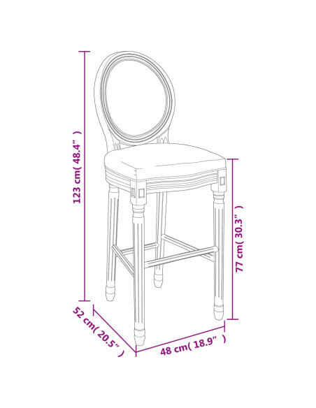 Tabourets de bar campagne / chic en lot de 2 en bois et avec revêtement en lin Blanc  {attributes}