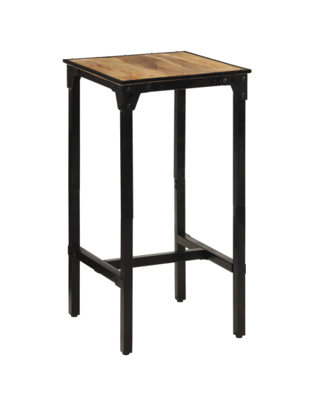 Ensemble Table mange debout Industriel avec 2 tabourets - Marron - Bois massif de manguier et fer 