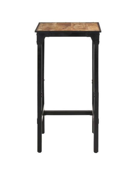 Ensemble Table mange debout Industriel avec 2 tabourets - Marron - Bois massif de manguier et fer 
