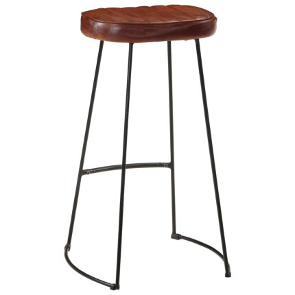 Ensemble Table mange debout Industriel avec 6 tabourets - Marron foncé - Bois massif de manguier et fer