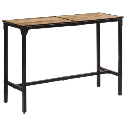 Ensemble Table mange debout Industriel avec 6 tabourets - Marron foncé - Bois massif de manguier et fer