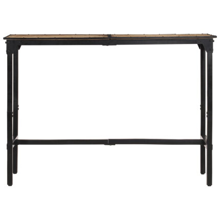 Ensemble Table mange debout Industriel avec 6 tabourets - Marron foncé - Bois massif de manguier et fer