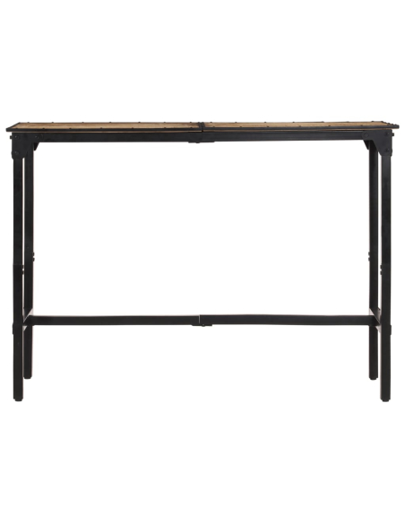 Ensemble Table mange debout Industriel avec 6 tabourets - Marron foncé - Bois massif de manguier et fer 