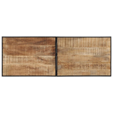 Ensemble Table mange debout Industriel avec 6 tabourets - Marron foncé - Bois massif de manguier et fer