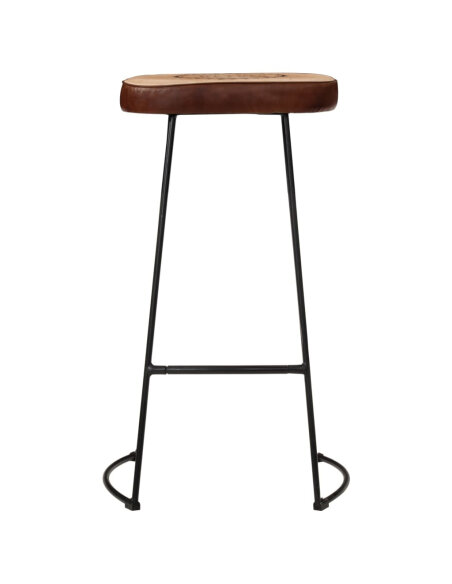 Ensemble Table mange debout Industriel avec 6 tabourets - Marron foncé - Bois massif de manguier et fer  Ensemble Table mange debout Industriel avec 6 tabourets - Marron foncé - Bois massif de manguier et fer