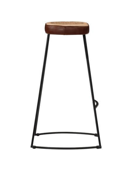 Ensemble Table mange debout Industriel avec 6 tabourets - Marron foncé - Bois massif de manguier et fer  Ensemble Table mange debout Industriel avec 6 tabourets - Marron foncé - Bois massif de manguier et fer