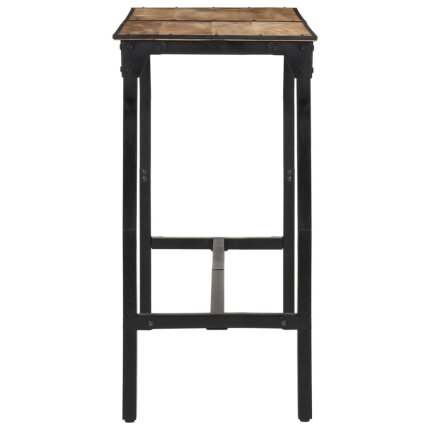 Ensemble Table mange debout Industriel avec 6 tabourets - Marron foncé - Bois massif de manguier et fer