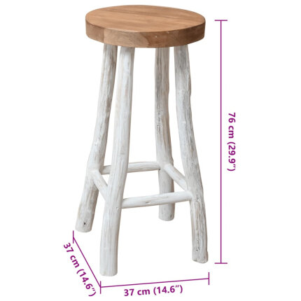 Tabouret de bar Bohème Style Bois Flotté Nature