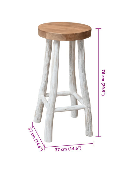 Tabouret de bar Bohème Style Bois Flotté Nature Tabouret de bar Bohème Style Bois Flotté Nature