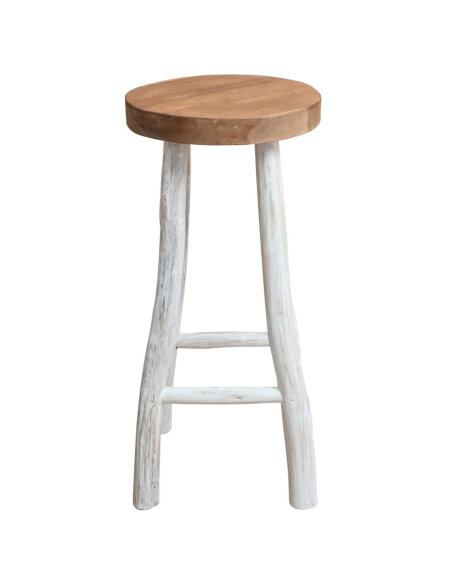 Tabouret de bar Bohème Style Bois Flotté Nature Tabouret de bar Bohème Style Bois Flotté Nature