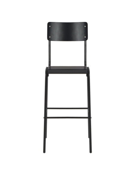 Chaise de bar rétro écolier en lot de 6 acier Noir Chaise de bar rétro écolier en lot de 6 acier Noir