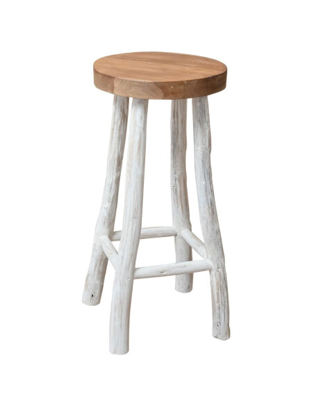 Tabouret de bar Bohème Style Bois Flotté Nature Tabouret de bar Bohème Style Bois Flotté Nature