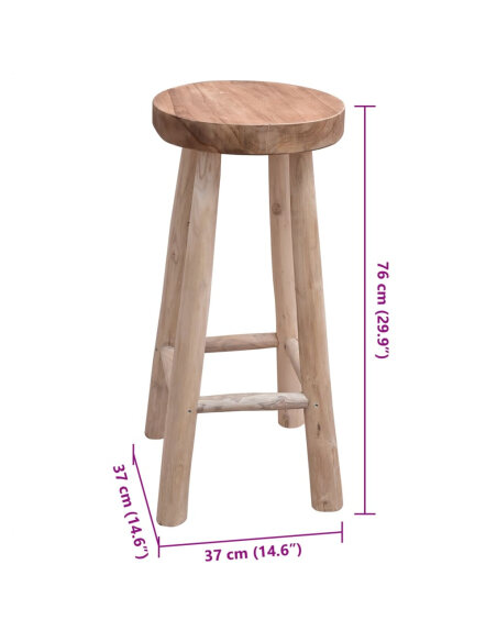 Tabouret de Bar en bois Bohème Naturel Teck Tabouret de Bar en bois Bohème Naturel Teck
