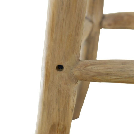 Tabouret de bar en cuir fourrure poils de chèvre et bois