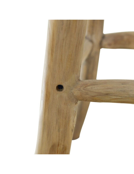 Tabouret de bar en cuir fourrure poils de chèvre et bois