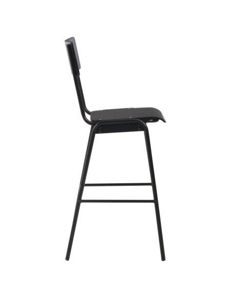 Chaise de bar rétro écolier en lot de 6 acier Noir Chaise de bar rétro écolier en lot de 6 acier Noir