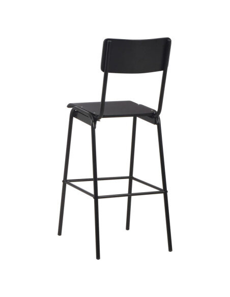 Chaise de bar rétro écolier en lot de 6 acier Noir Chaise de bar rétro écolier en lot de 6 acier Noir