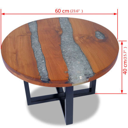 Table Basse Bois et Résine Pas chere
