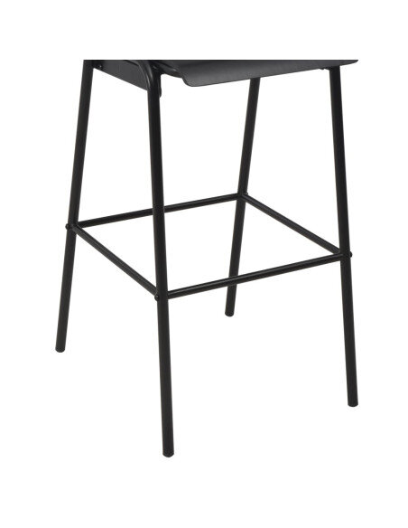 Chaise de bar rétro écolier en lot de 6 acier Noir Chaise de bar rétro écolier en lot de 6 acier Noir