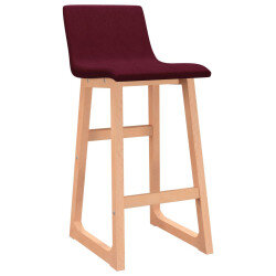 Tabourets de bar en lot de 2 en tissu Rouge   2